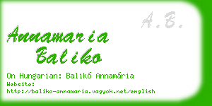 annamaria baliko business card