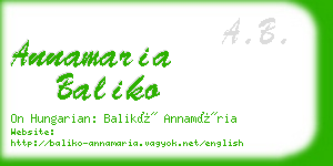 annamaria baliko business card